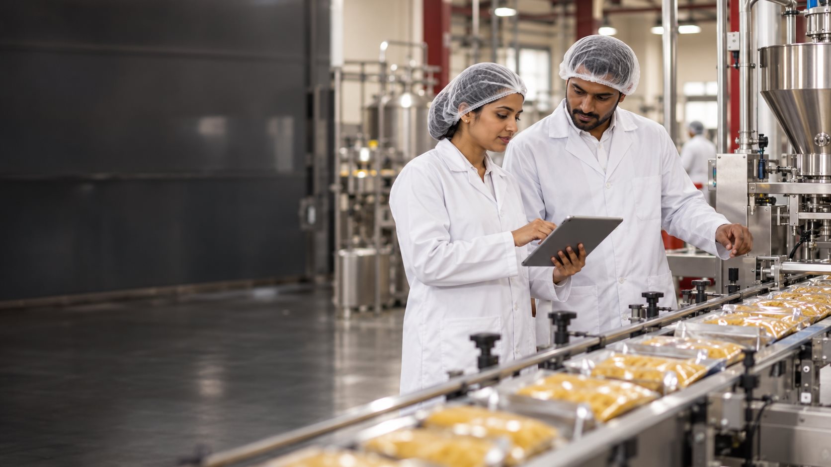 Illustrative food safety review on a hygienic production line